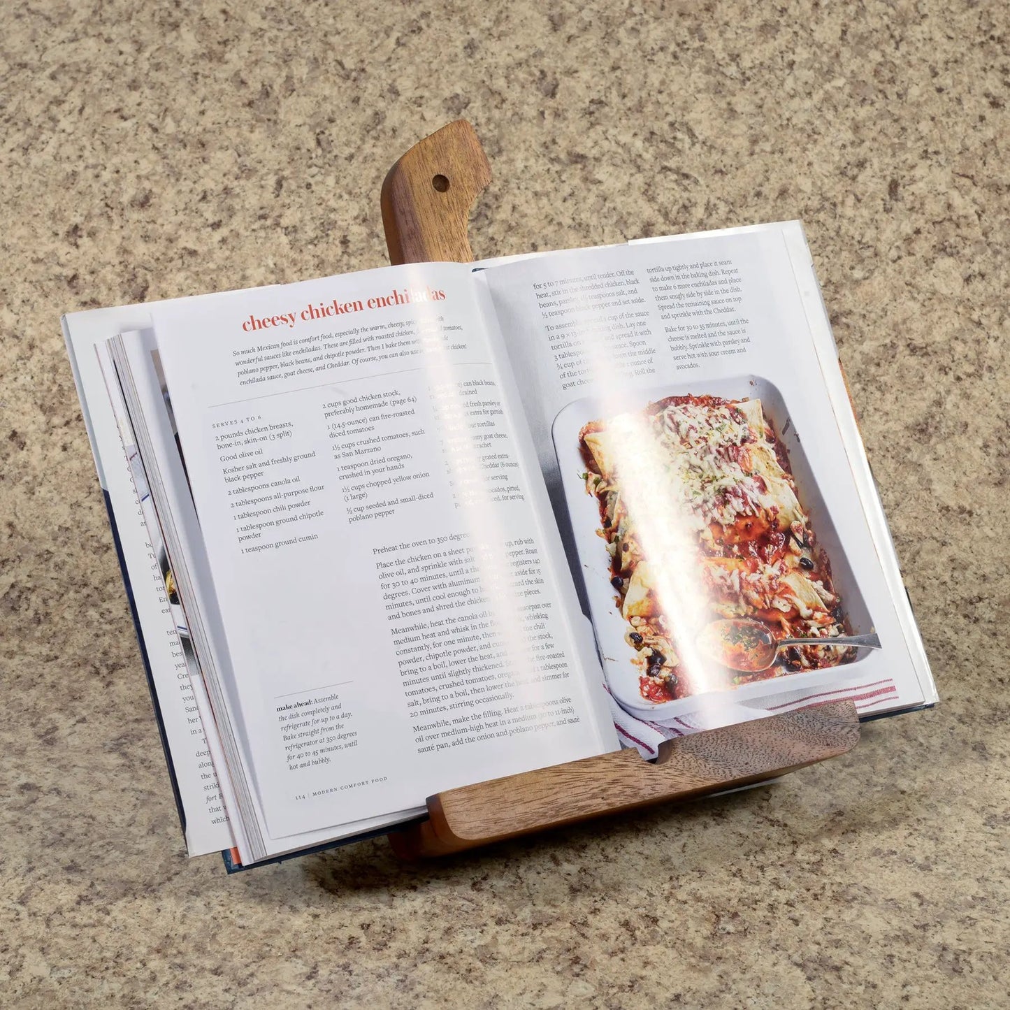 Acacia Wood Cookbook and Tablet Holder by Kalmar Home in natural wood finish on Tampa Home & Garden Store