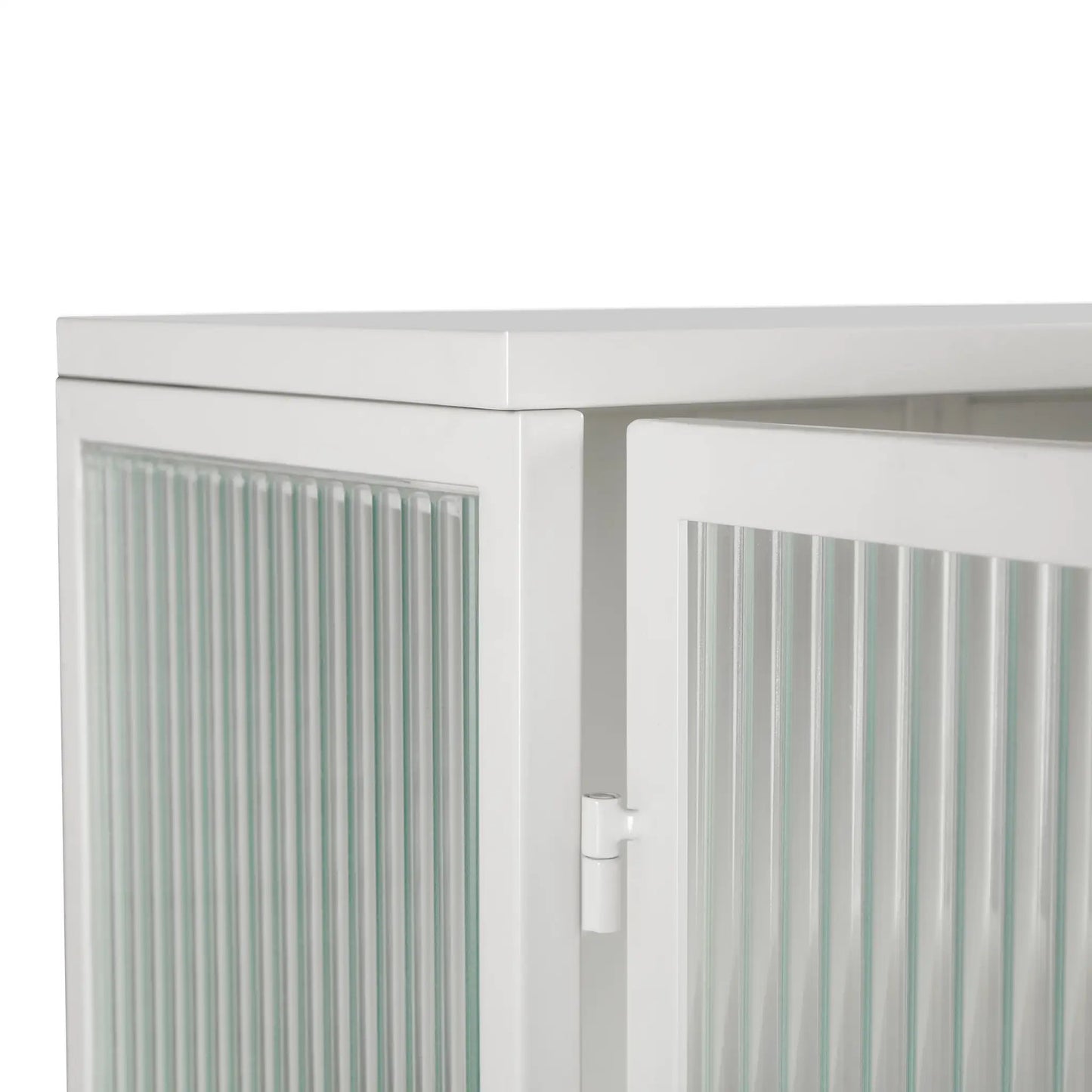 White 23.62 inch glass doors wall cabinet with built-in shelf for bathroom storage on Tampa Home & Garden Store
