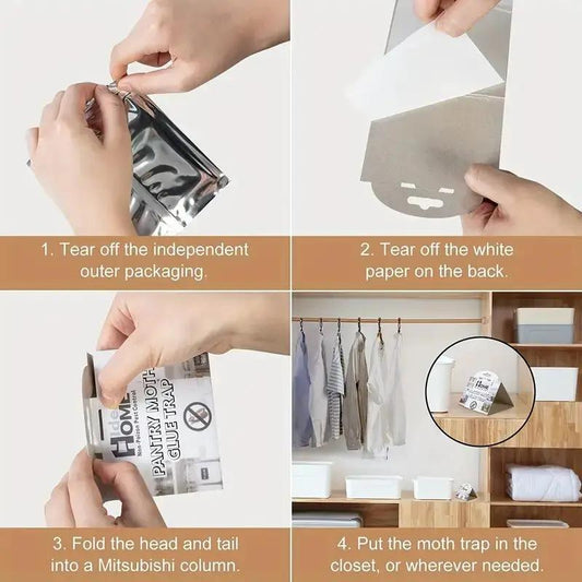 Pheromone Moth Trap for Pantry Moths glue trap eco friendly silver packaging closet use on Tampa Home & Garden Store