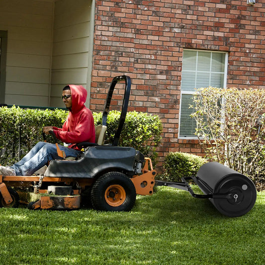 39 Inch Wide Push/Tow Lawn Roller attached to riding mower, black DirectDeals roller on Tampa Home & Garden Store