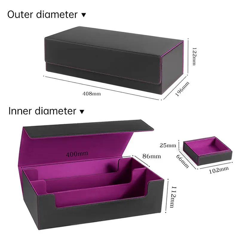 PU Leather Card Box 600 Cards with magnetic closure 2-piece black exterior pink interior inner tray on Tampa Home & Garden Store