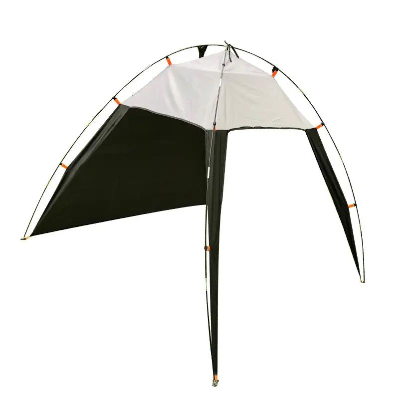 Pop up Beach Tent Sun Shade Anti UV Shelter black/white canopy with orange accents on Tampa Home & Garden Store