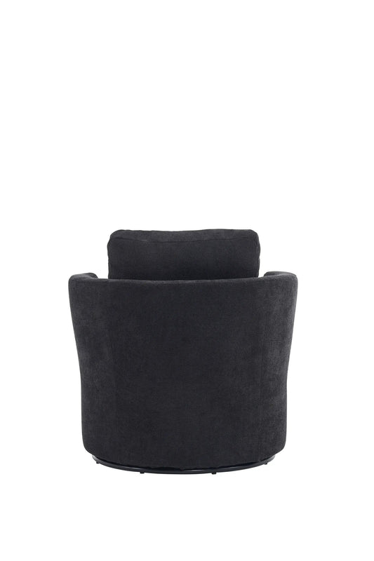 Swivel Barrel Chair black fabric, 360-degree swivel, armchair by V.I.P Digital Presence on Tampa Home & Garden Store