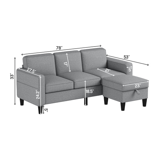 light grey Sofas for families, apartments, dorms, bonus rooms, compact Spaces with lounge lounges L-shaped design for the chaise