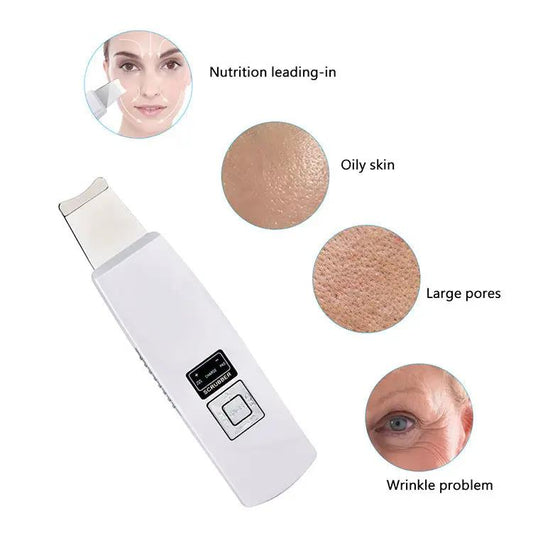 HailiCare Ultrasonic Peeling Device white handheld skin tool with digital display on Tampa Home & Garden Store