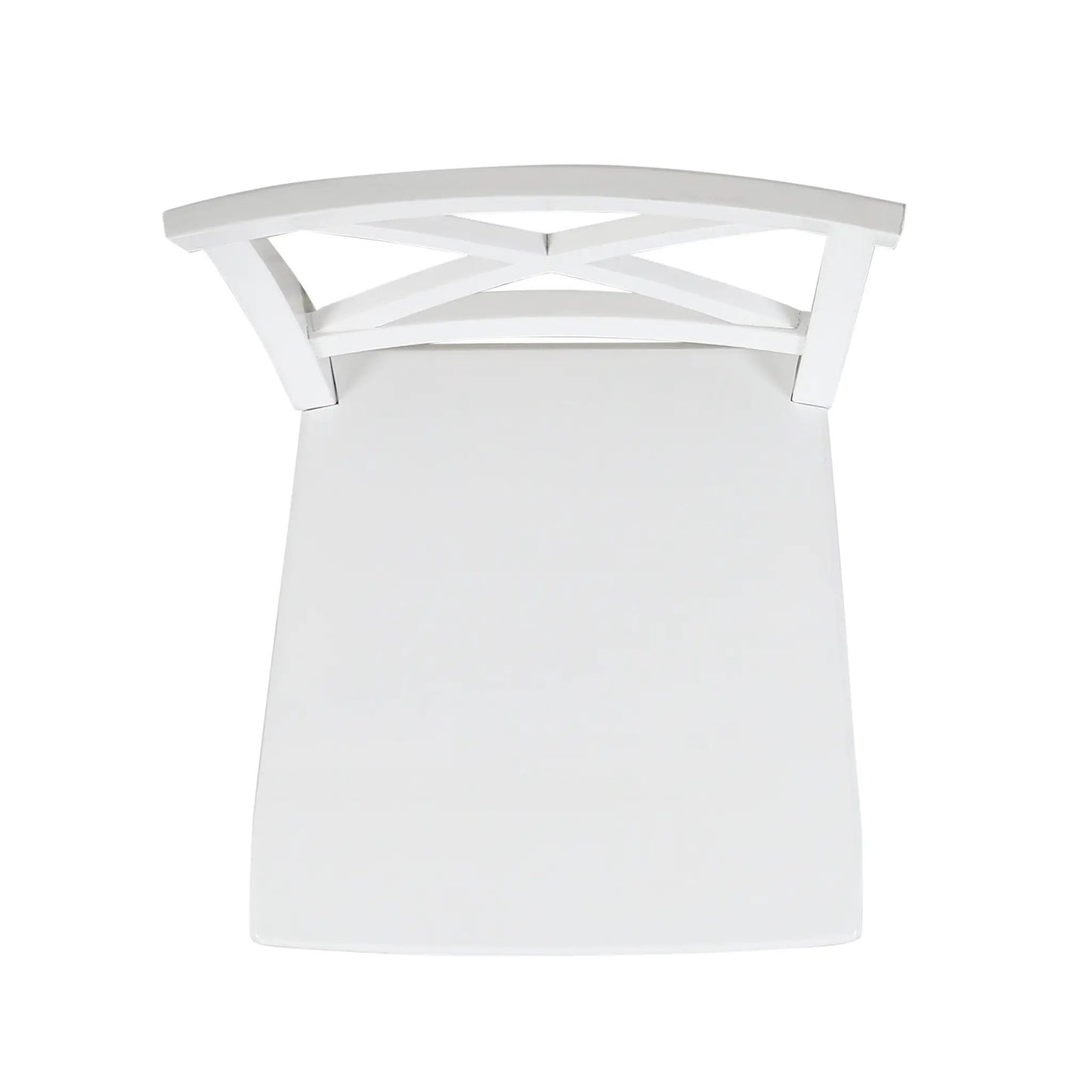 Roshan Farmhouse White Acacia Wood Dining Chair with cross-back design by VIP Digital Presence on Tampa Home & Garden Store