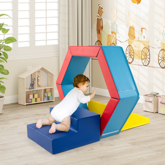 3-Piece Baby Foam Climbing Blocks Climb and Crawl Set with 100 Ocean Balls - Tampa Home & Garden Store
