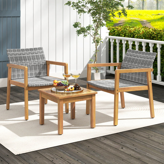3 Pieces Patio Furniture Set with Chair - Tampa Home & Garden Store