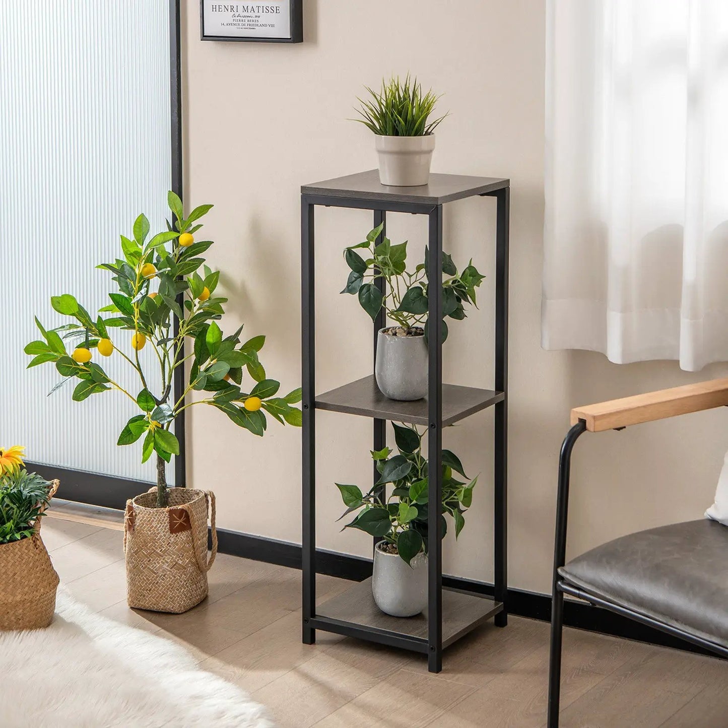 Twin Loft Bed With Rolling Desk and Bookshelf