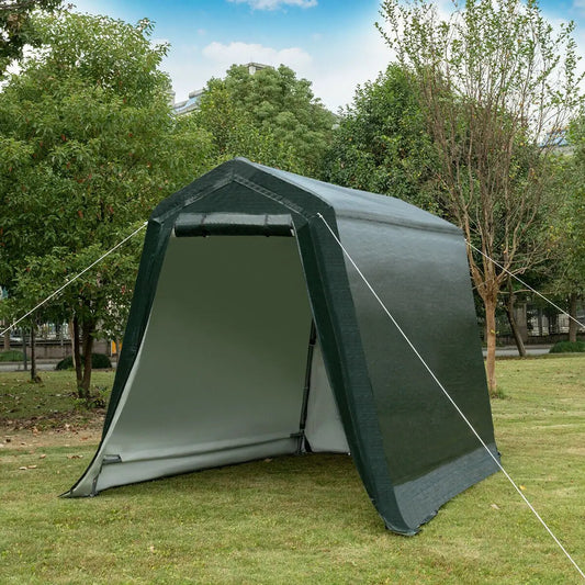 Outdoor Carport Shed with Sidewalls and Waterproof Ripstop Cover-6 x 8 ft - Tampa Home & Garden Store