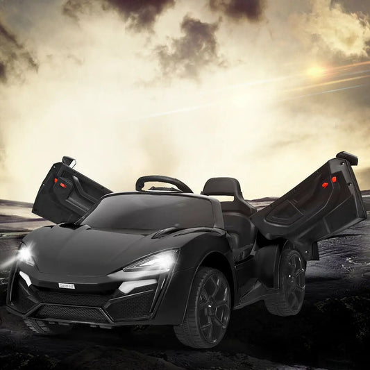 Black 12V 2.4G RC electric car with lights and open doors DirectDeals on Tampa Home & Garden Store