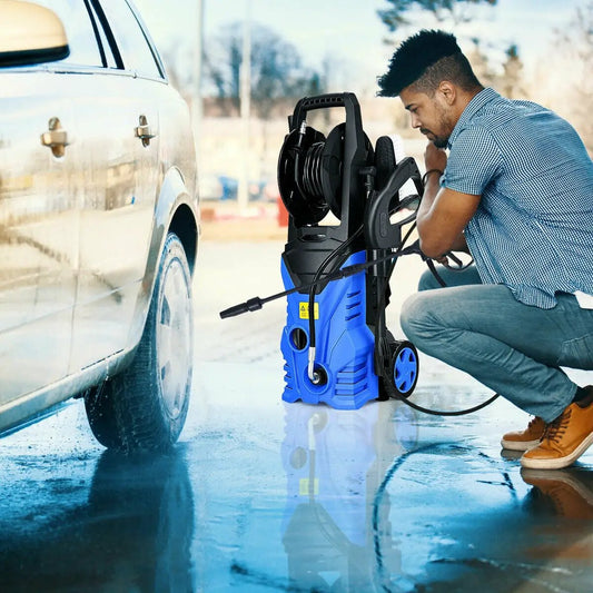 1800W 2030PSI Electric Pressure Washer Cleaner with Hose Reel-Blue - Tampa Home & Garden Store