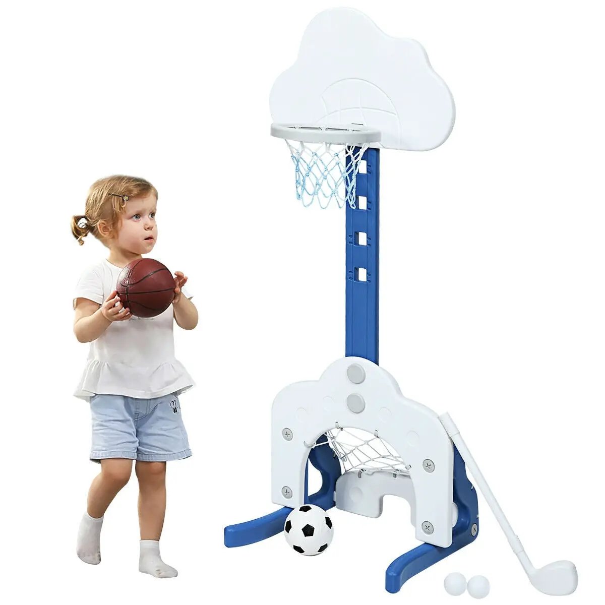 3-in-1 Kids Basketball Hoop Set with Balls-Green - Tampa Home & Garden Store