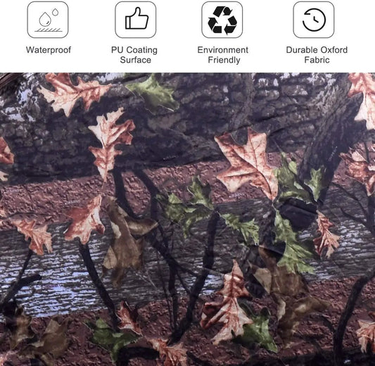 Portable pop-up ground camo blind enclosure with leaf pattern in durable Oxford fabric on Tampa Home & Garden Store