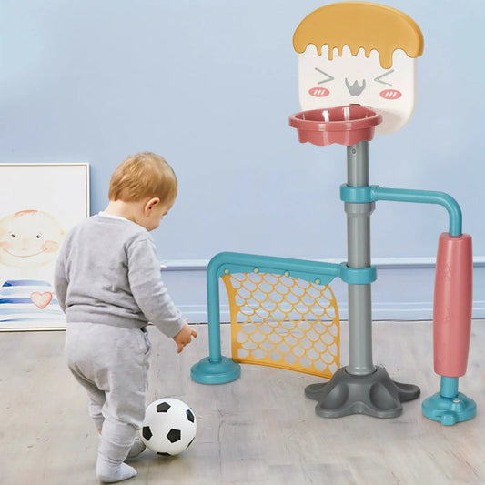 3-in-1 height-adjustable basketball stand with soccer goal, teal frame DirectDeals on Tampa Home & Garden Store