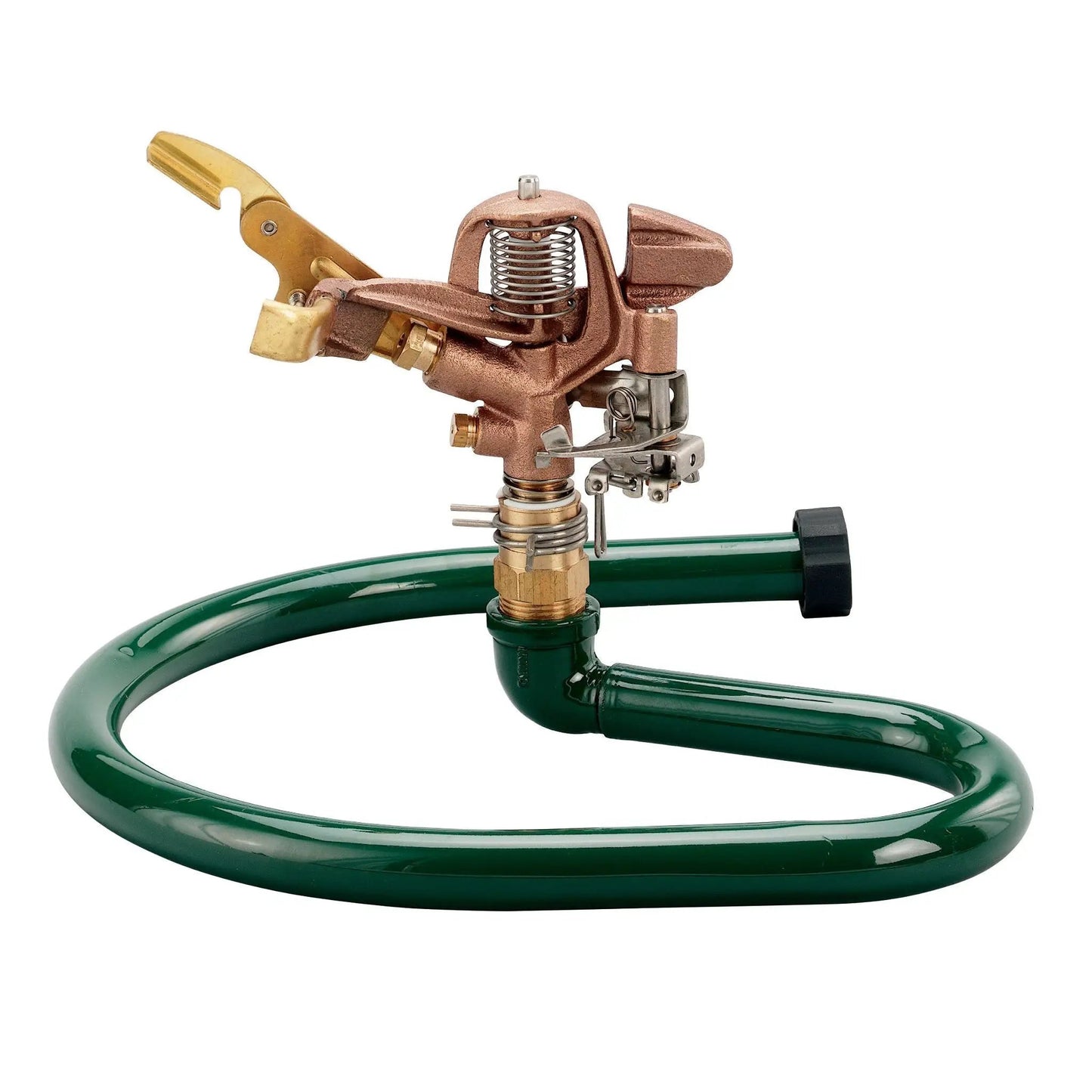 Brass impact sprinkler on metal ring base with spring and lever, Orbit Irrigation on Tampa Home & Garden Store