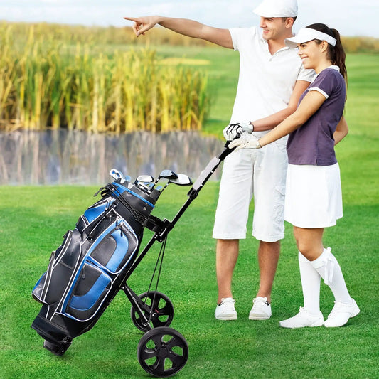 Folding 2-Wheel Golf Cart Trolley with Scoreboard, black frame by DirectDeals Golf Bag Carts on Tampa Home & Garden Store