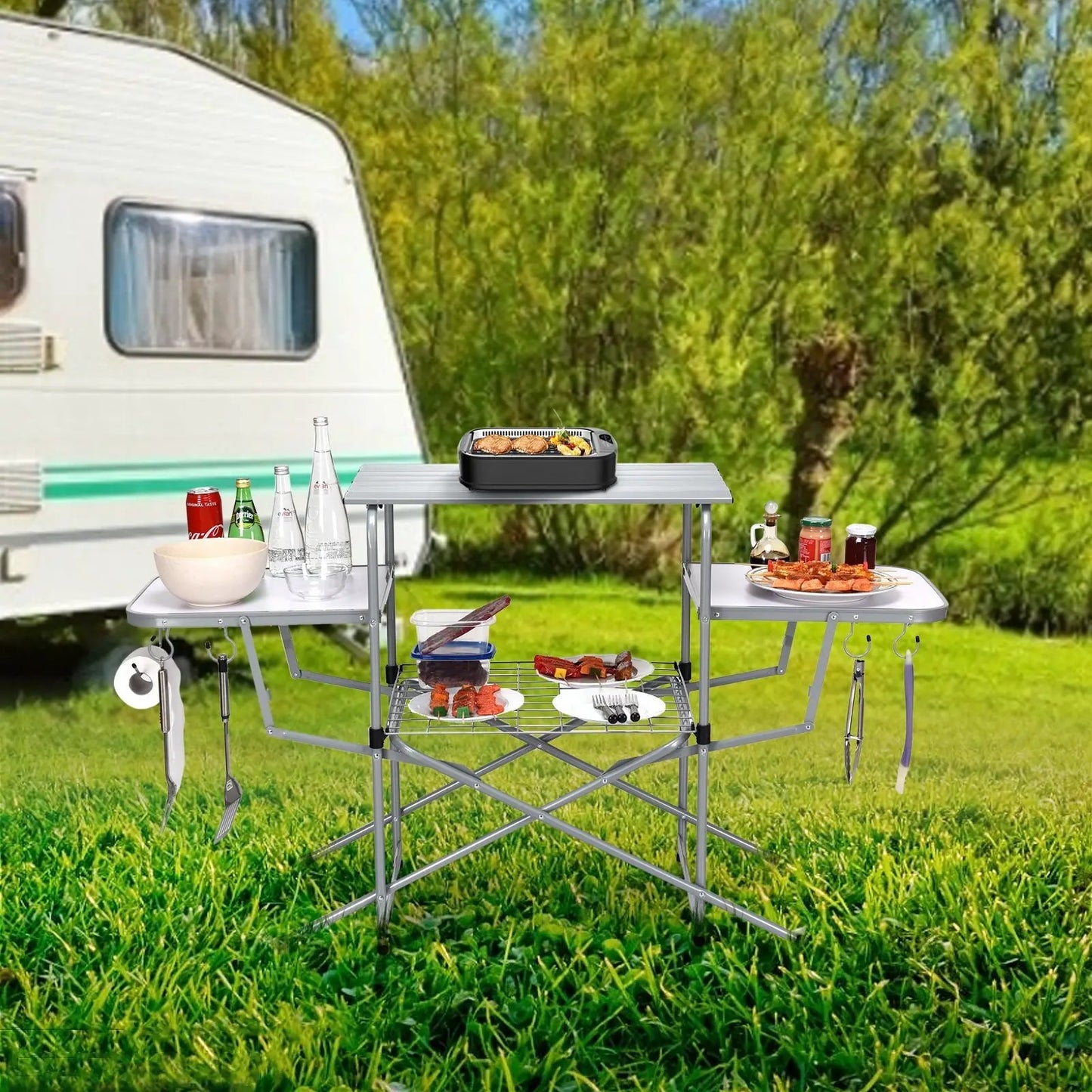 Foldable Outdoor BBQ Table Grilling Stand - Tampa Home & Garden Store