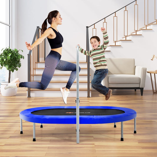 2-Person Foldable Mini Kids Fitness Rebounder Trampoline-Blue - Tampa Home & Garden Store