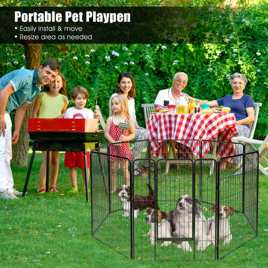 8 Metal Panel Heavy Duty Pet Playpen Dog Fence with Door - Tampa Home & Garden Store