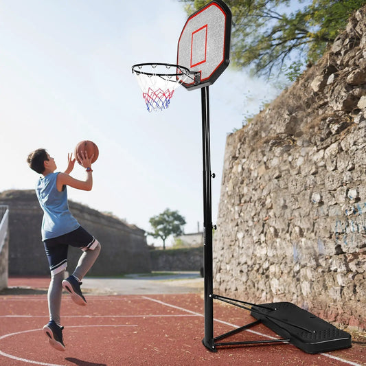 43 inch height adjustable basketball hoop DirectDeals outdoor pole with red backboard on Tampa Home & Garden Store