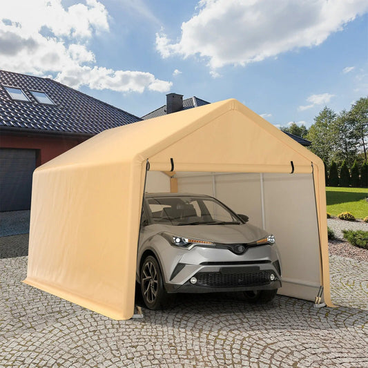 9 x 17 Feet Heavy Duty Carport Canopy-Yellow - Tampa Home & Garden Store