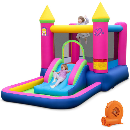Inflatable Bounce House Cute Princess Bouncy Castle with 520W Blower - Tampa Home & Garden Store