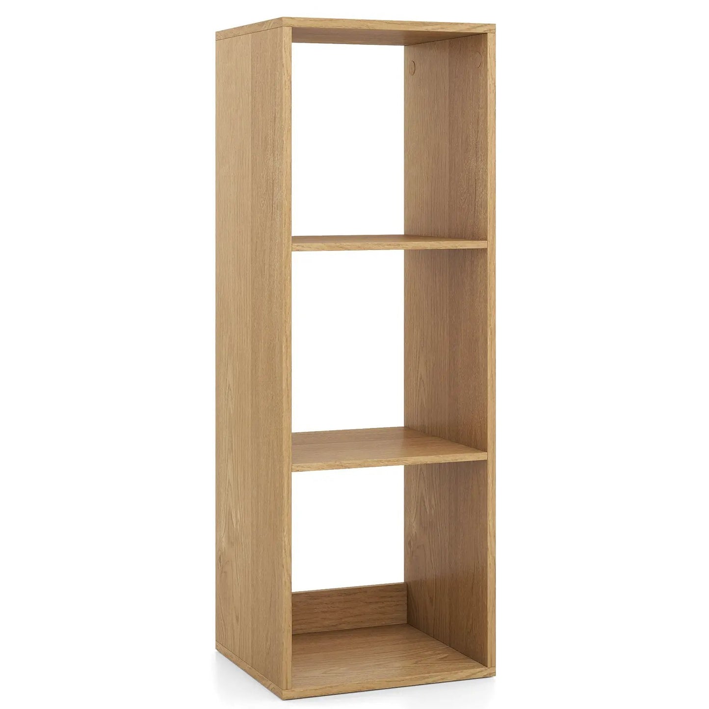 3 Cube Bookshelf with Back Guardrail for Living Room Bedroom-White - Tampa Home & Garden Store