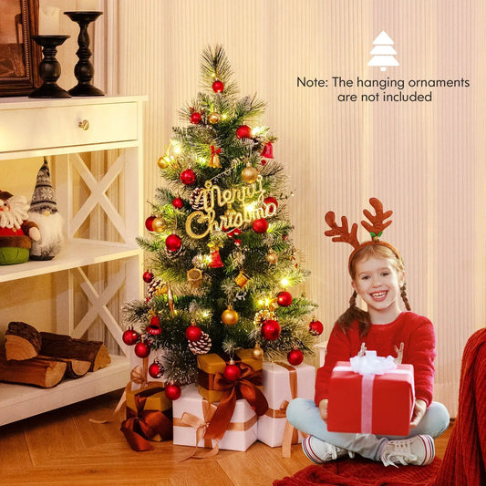 3 ft battery-operated tabletop Christmas tree with red and gold ornaments and lights on Tampa Home & Garden Store