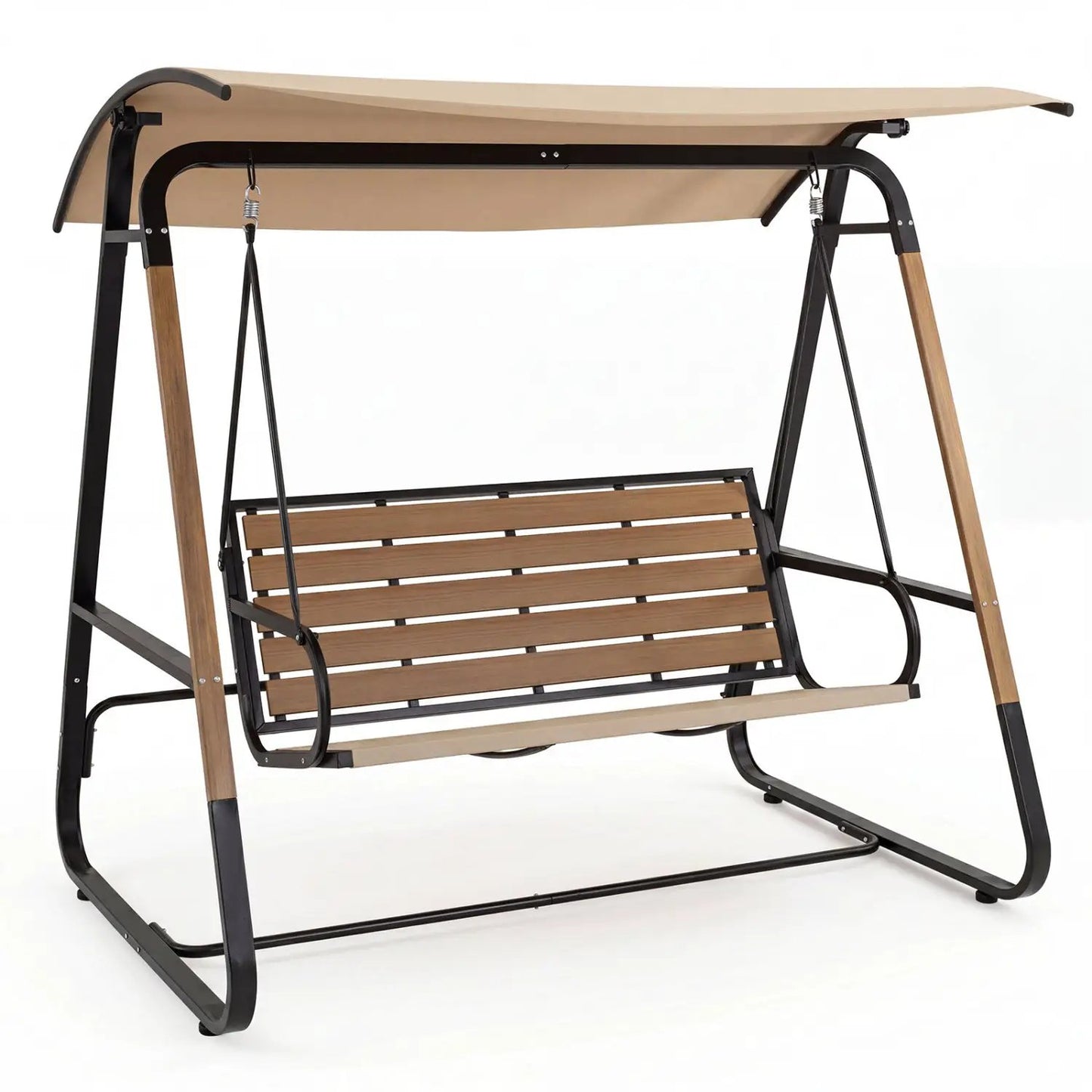 Three Person Porch Swing With Adjustable Canopy