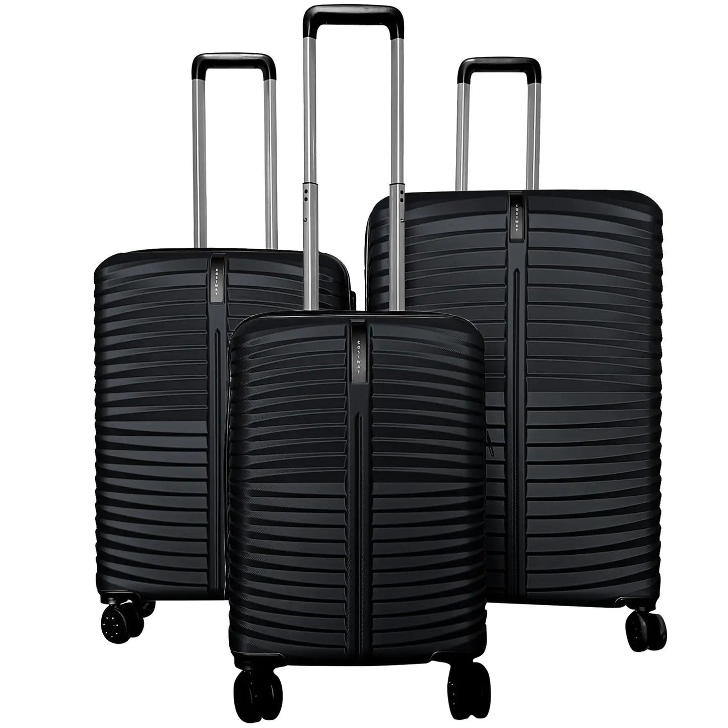 3-Piece black hardside luggage set with 8 spinner wheels DirectDeals on Tampa Home & Garden Store