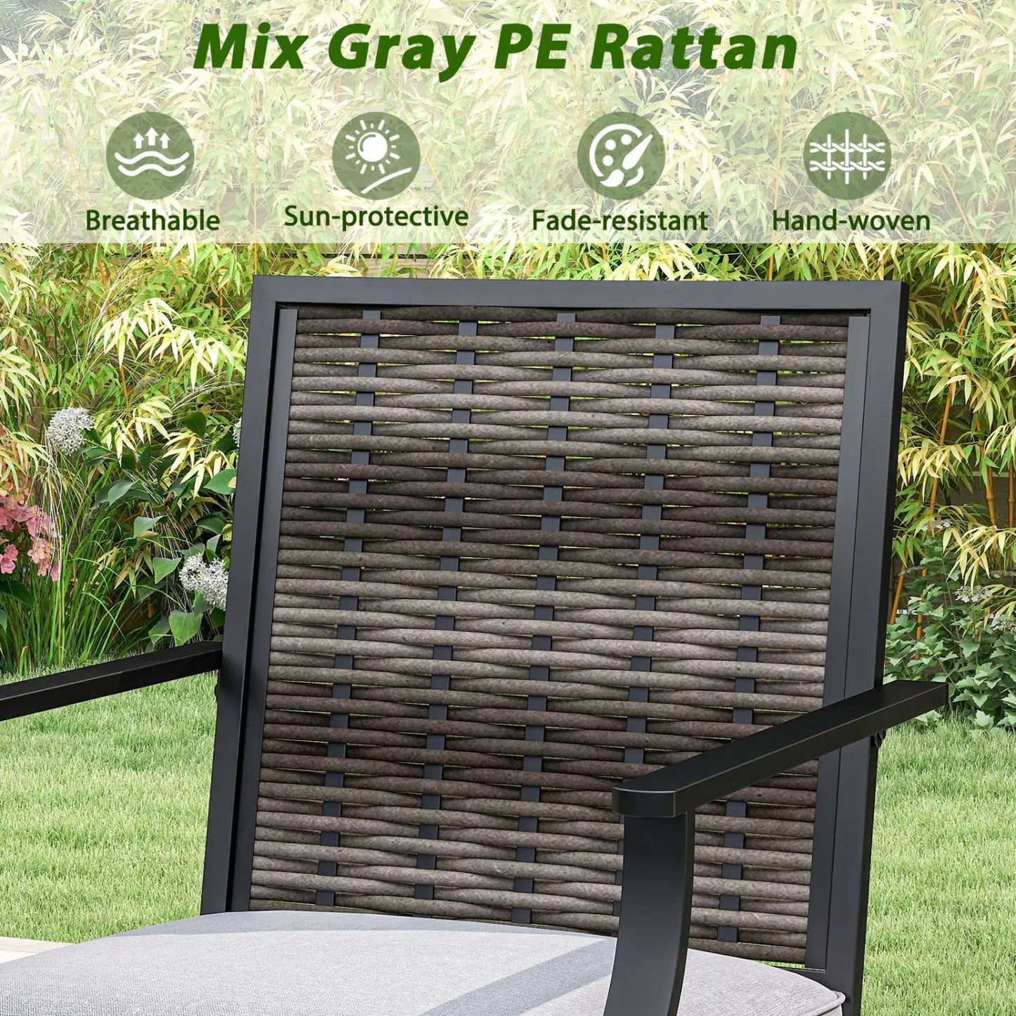 3-Piece Outdoor Swivel Bar Set with Rattan Chairs dark brown wicker DirectDeals on Tampa Home & Garden Store