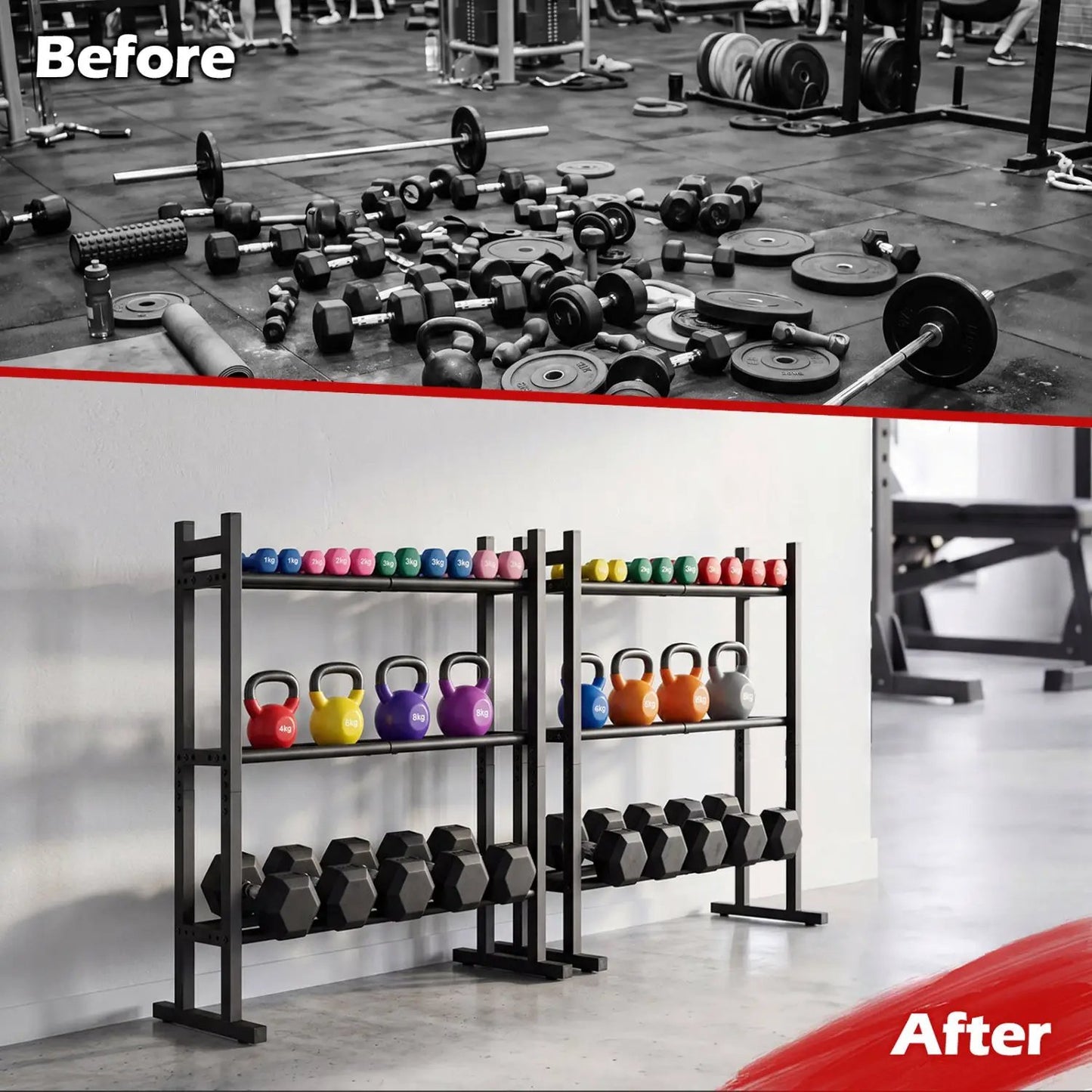3 Tier Dumbbell Rack with 529 lb Capacity