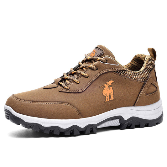Men's Stevvex running shoe in brown breathable, lace-up with black outsole on Tampa Home & Garden Store