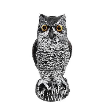 Owl decoys set of 2, realistic gray owls with yellow eyes for gardens Moktan Sabai on Tampa Home & Garden Store