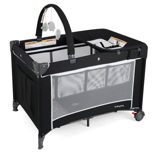 3-in-1 portable baby crib and playpen with mesh sides and toy arch Babyjoy on Tampa Home & Garden Store