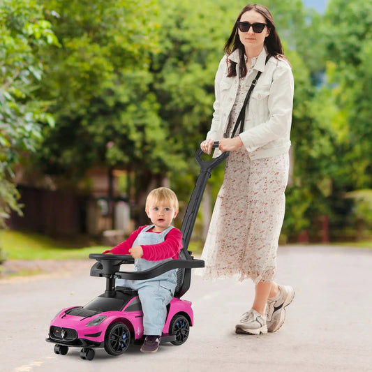 Maserati Licensed 3-in-1 Ride-On Push Car pink with black chassis DirectDeals on Tampa Home & Garden Store