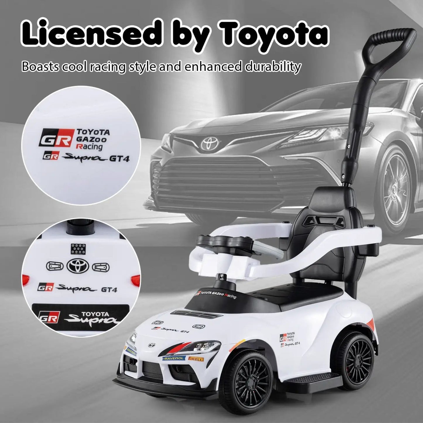 Toyota licensed 3 in 1 foot-to-floor stroller toy white ride-on car DirectDeals on Tampa Home on Tampa Home & Garden Store