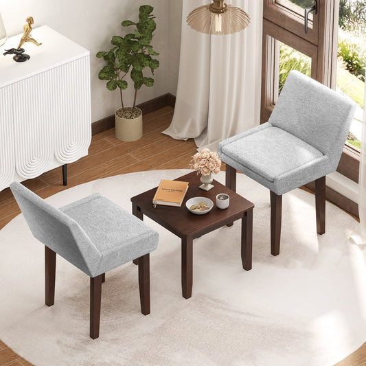 3-Piece Accent Table and Chair Set for Kitchen and Living Room-Brown & Gray - Tampa Home & Garden Store