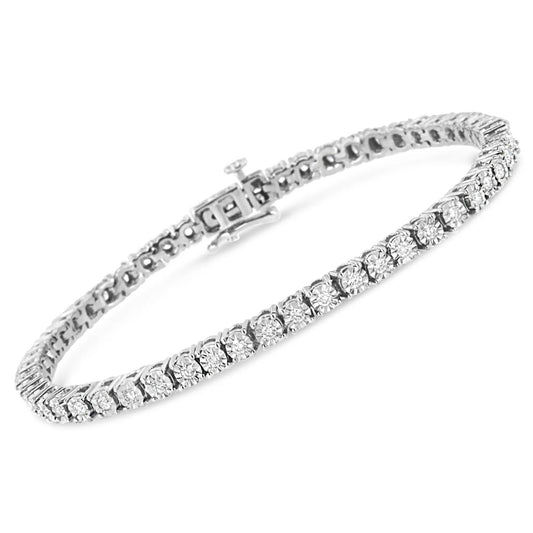 14K white gold lab grown diamond tennis bracelet by Bids with pavé diamonds and secure clasp on Tampa Home & Garden Store