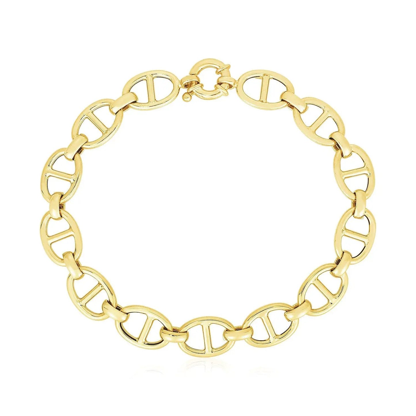 Mariner Link Bracelet in 14K Yellow Gold with polished oval links, classic chain design on Tampa Home & Garden Store