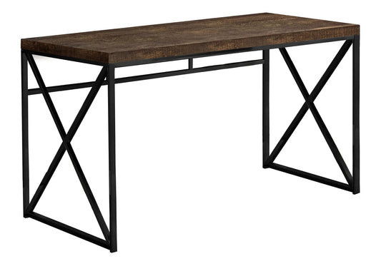 Computer Desk for Home Office with dark wood top and metal Xframe legs by Unique Piece Furniture on Tampa Home & Garden Store