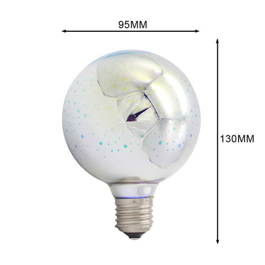 RGB LED vintage lamp bulb Stevvex ST50DE7744AVX with cracked glass color speckles, E27 base on Tampa Home & Garden Store