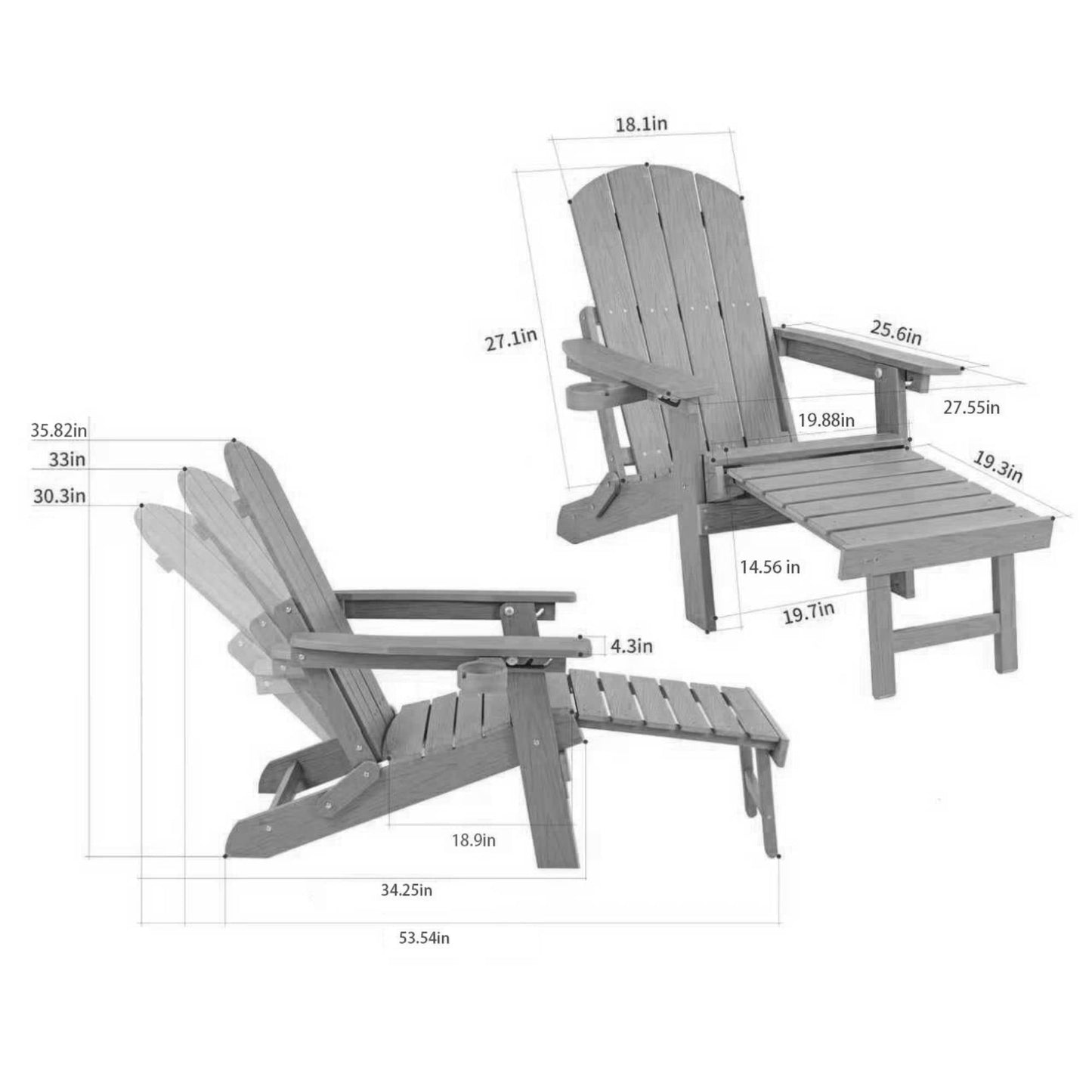Two Piece Outdoor and Patio Lounge Chairs