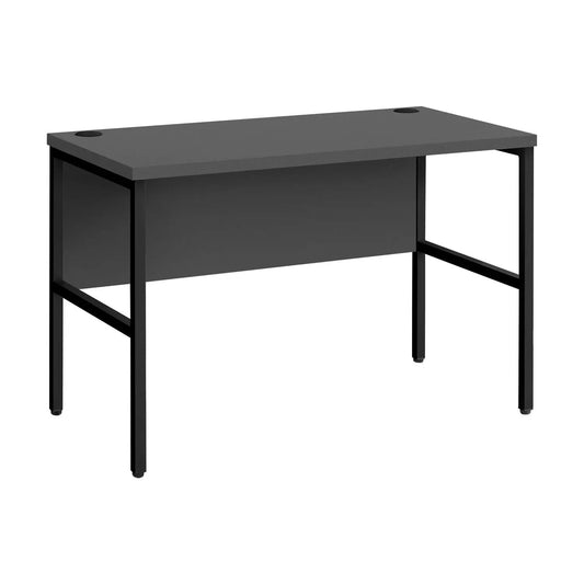 Computer Desk with black metal frame and dark gray top, grommet holes on Tampa Home & Garden Store