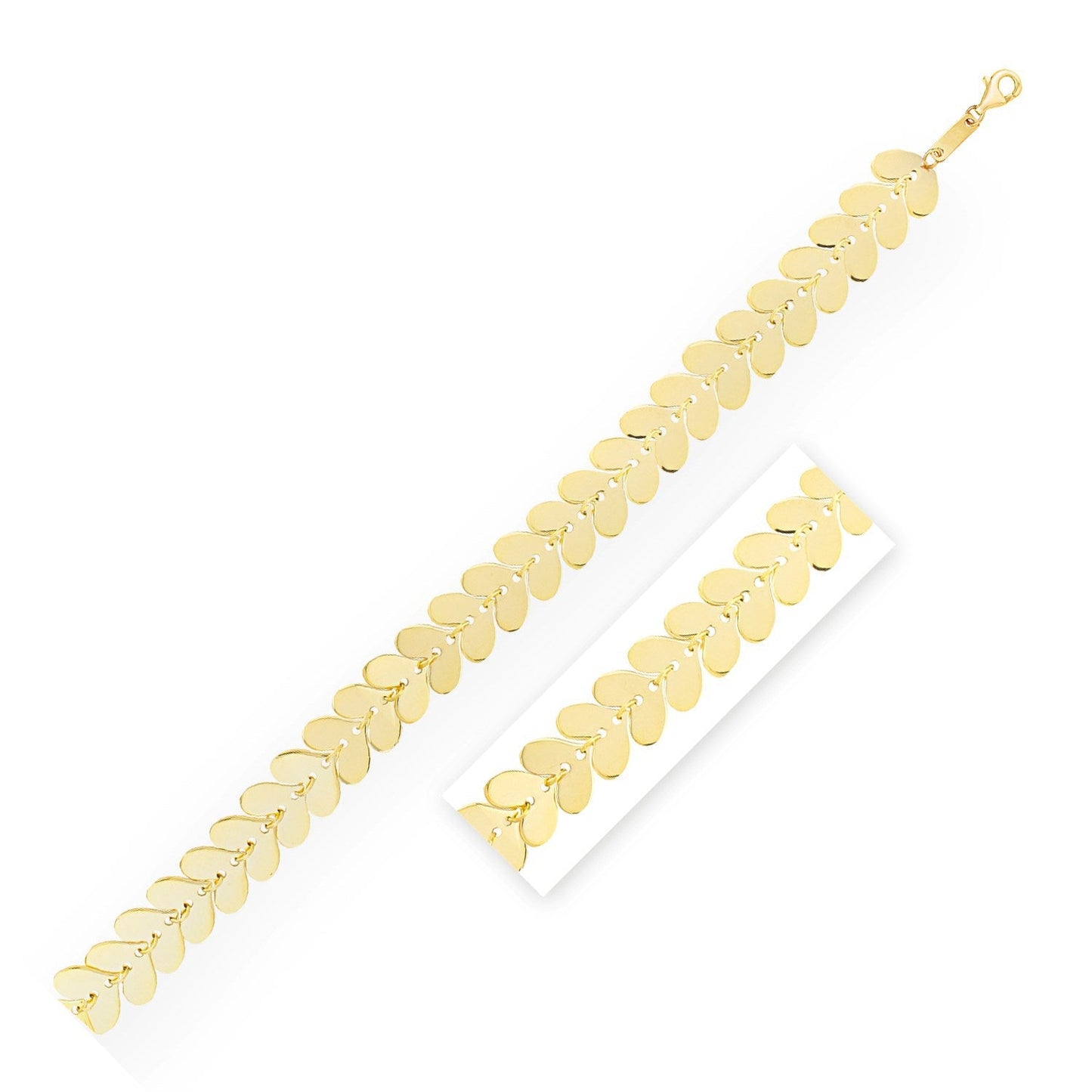Two 14k yellow gold heart-link bracelets with heart links on Tampa Home & Garden Store