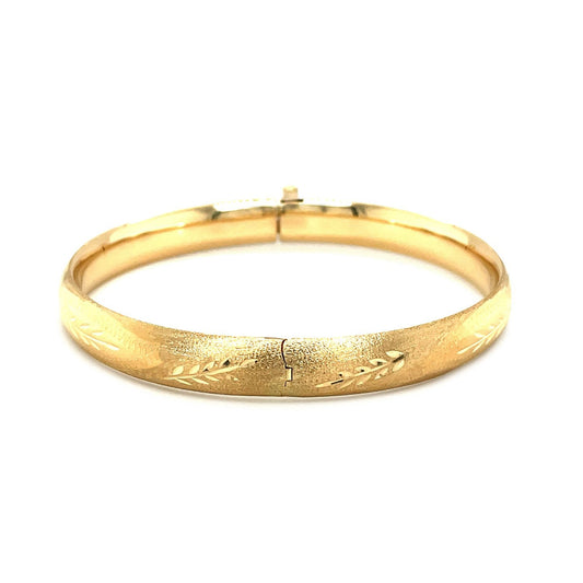 Bracelet Classic Floral Carved Bangle in 14k Yellow Gold 8.0mm by Bids.com on Tampa Home & Garden Store
