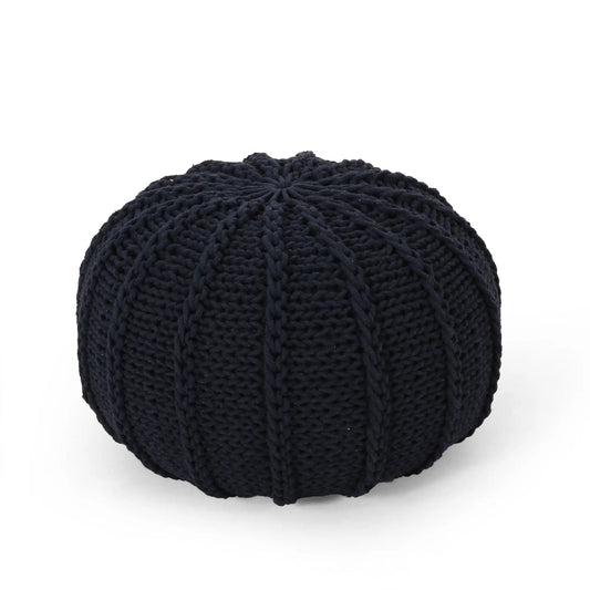 Bordeaux Knitted Pouf Ottoman and Floor Cushion
