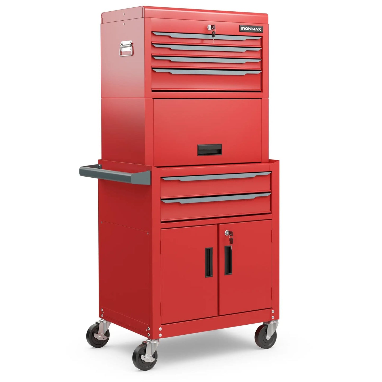 Ironmax red 3-in-1 6-drawer rolling tool chest on wheels with lock on Tampa Home & Garden Store