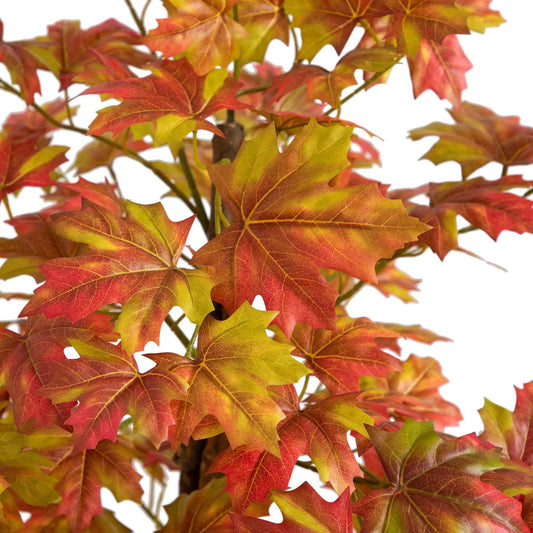 Artificial Deluxe Fall Maple Tree 4 ft with red orange yellow leaves Nearly Natural on Tampa Home & Garden Store